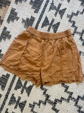 Free People Rust/Tan Elastic-Waist Athletic Shorts